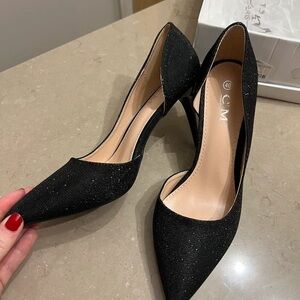 Elegant Black Glitter Heels